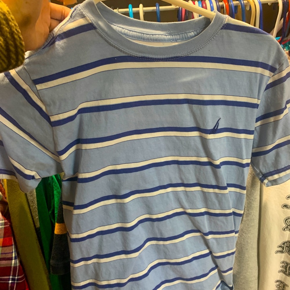 Nautica striped blue tee